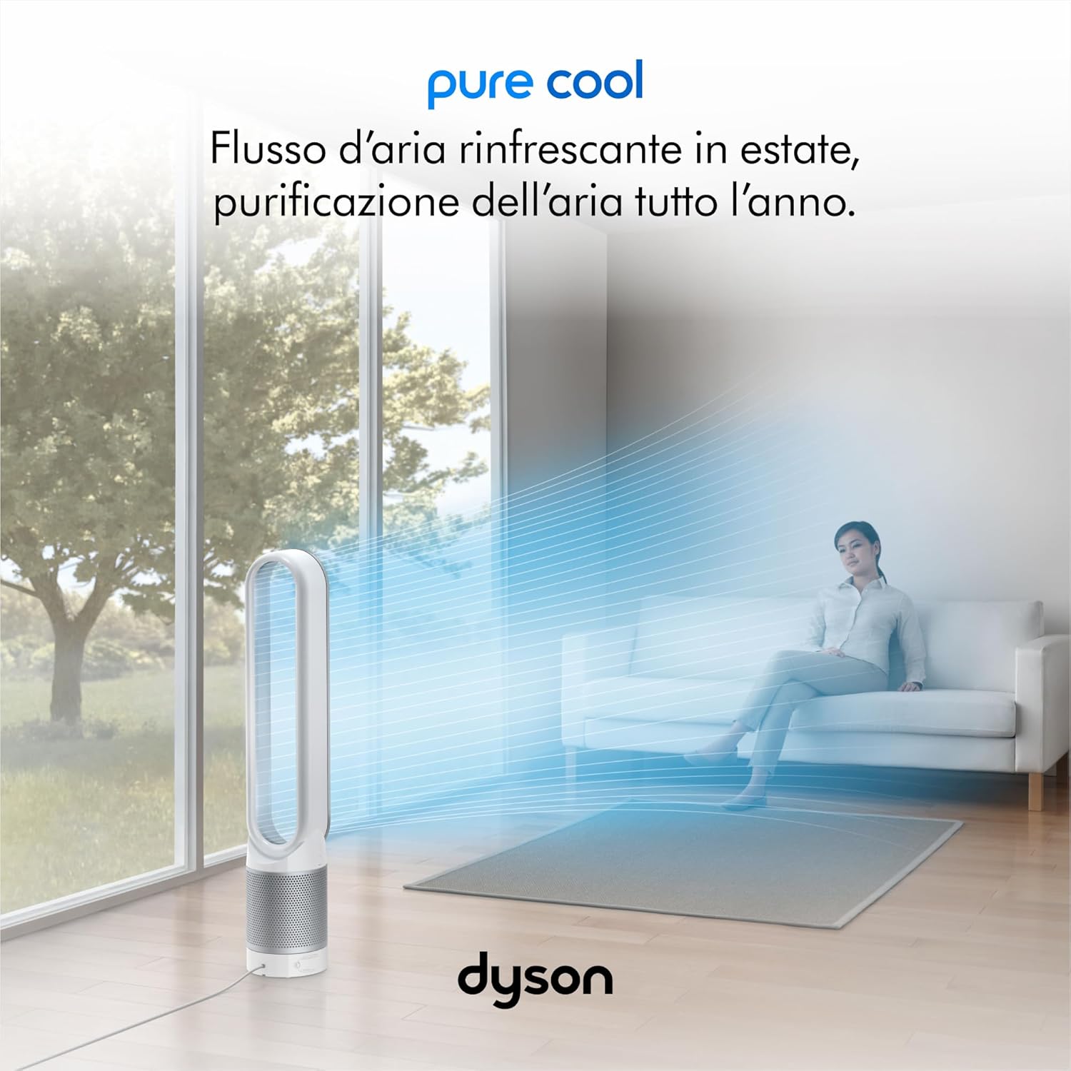 Pure Cool™ TP00 purificatore d’aria con ventilatore, aria rinfrescante (Bianco/Argento)