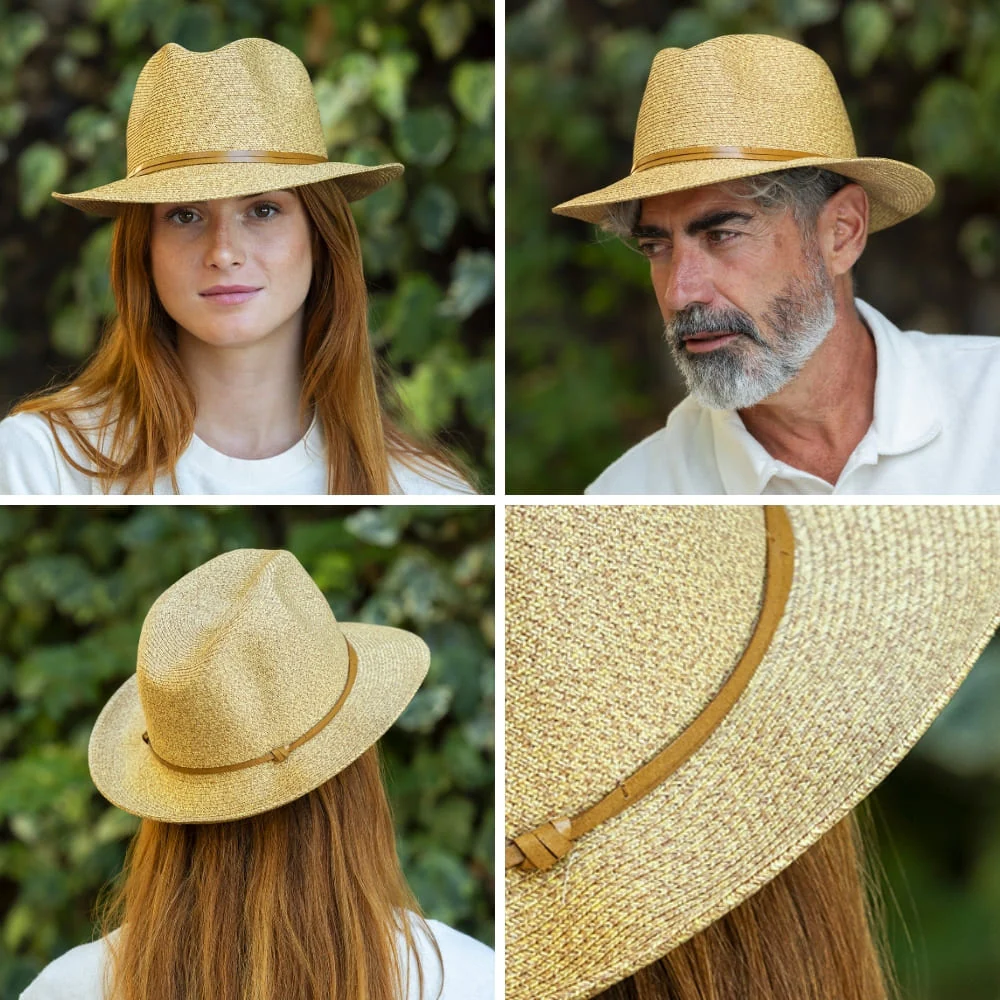Plaited Paper Hat �?Havana | Luxury Sun Hat with Leather Band