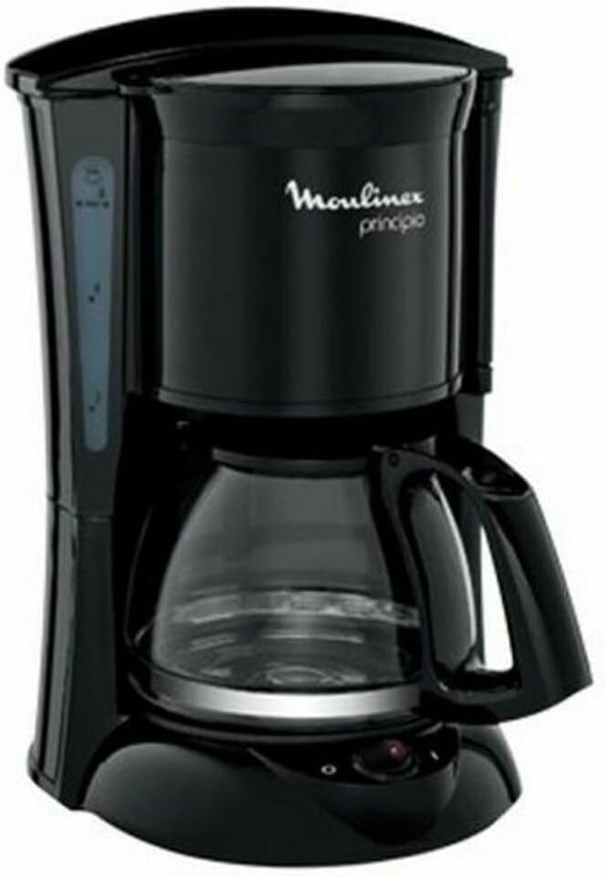 Moulinex FG1528 Principio Caffettiera Americana con Sistema Antigoccia, 6 Tazze, Potenza 600 W, Nero