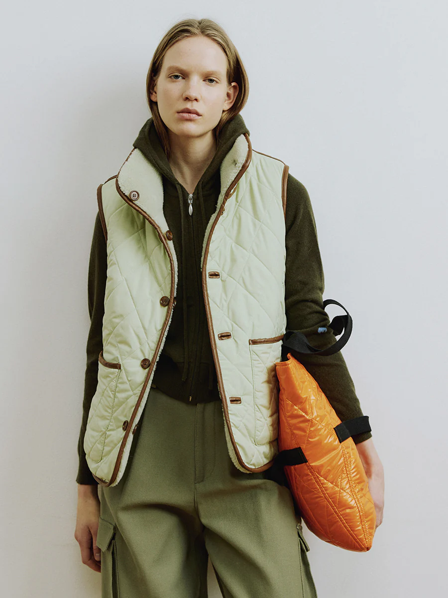 Worker Reversible Vest [Green Haze] �C Reversible Utility Gilet