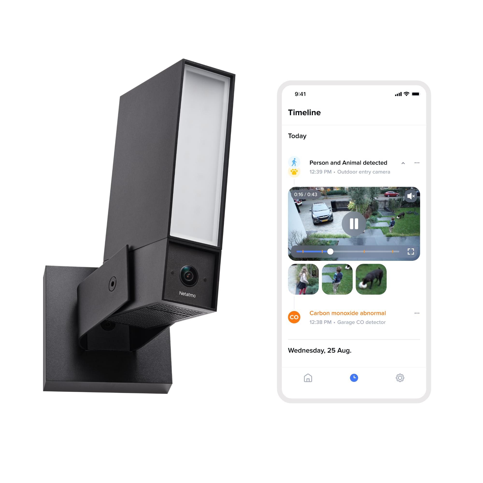 Überwachungskamera Außenbereich NOC2-B-AMZ 2K+ HDR 30 fps 130° Weitwinkel KI-Erkennung 12-W-LED-Flutlicht 105-dB-Sirene Dualband-WLAN