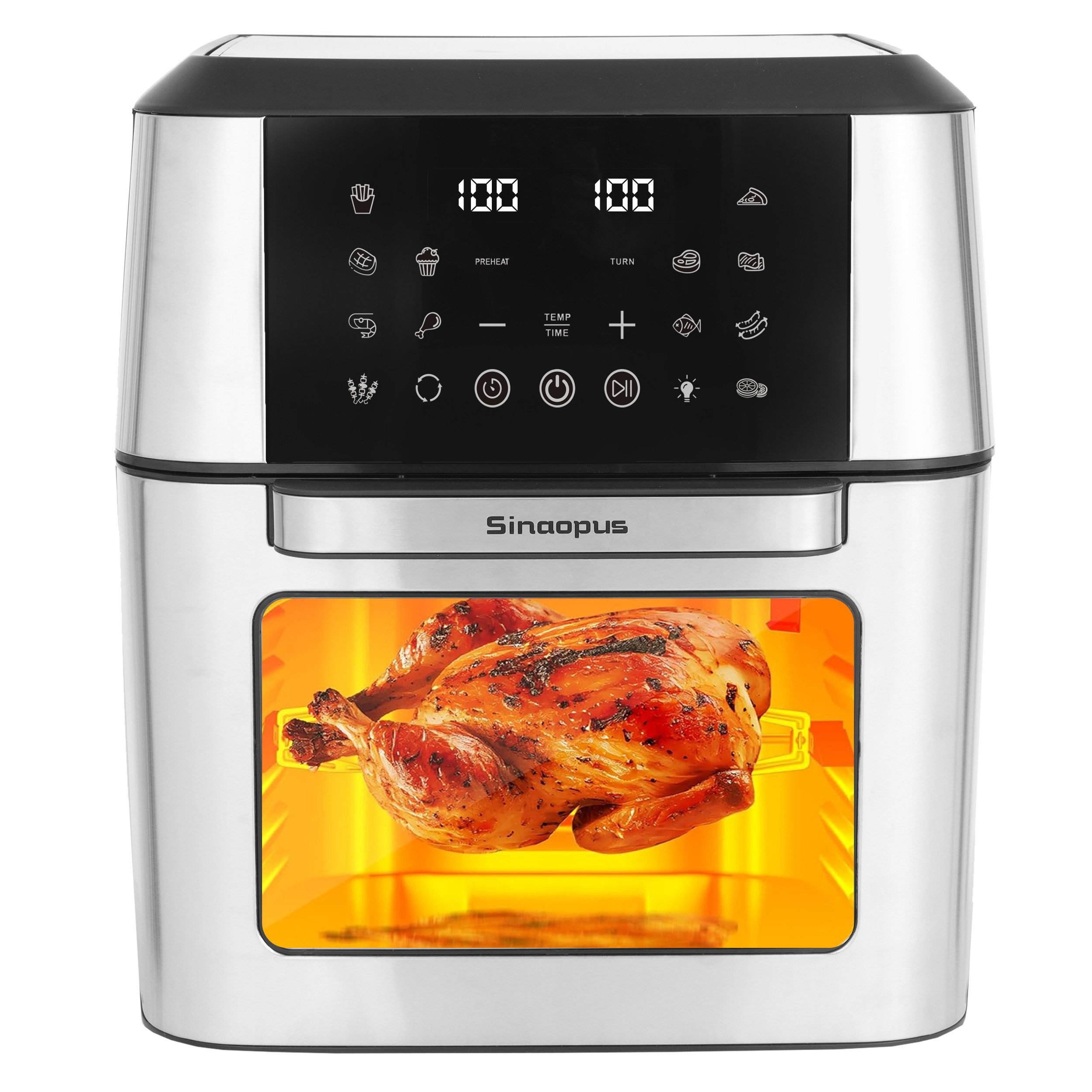 Heißluftfritteuse K-1280, Fritteuse 12.8L, XXL, Minibackofen mit Zubehör, LED-Display