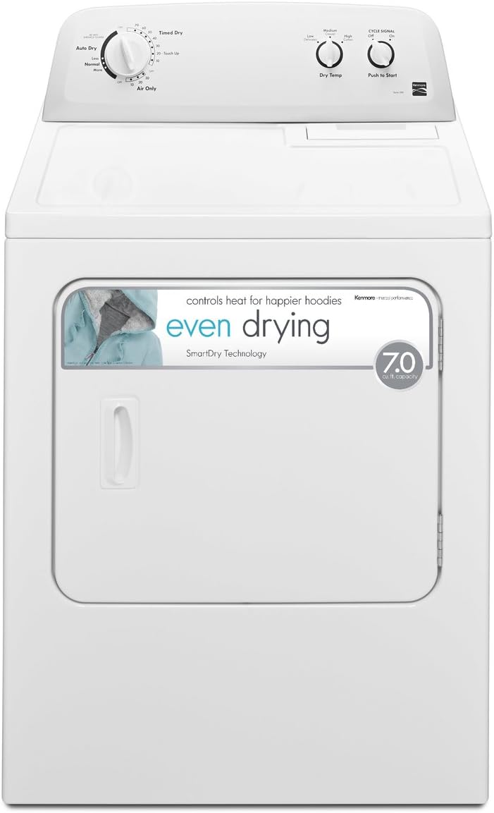 2025 29′′ Front Load Electric Dryer with Wrinkle Guard and 7.0 Cubic Ft. Total Capacity, White