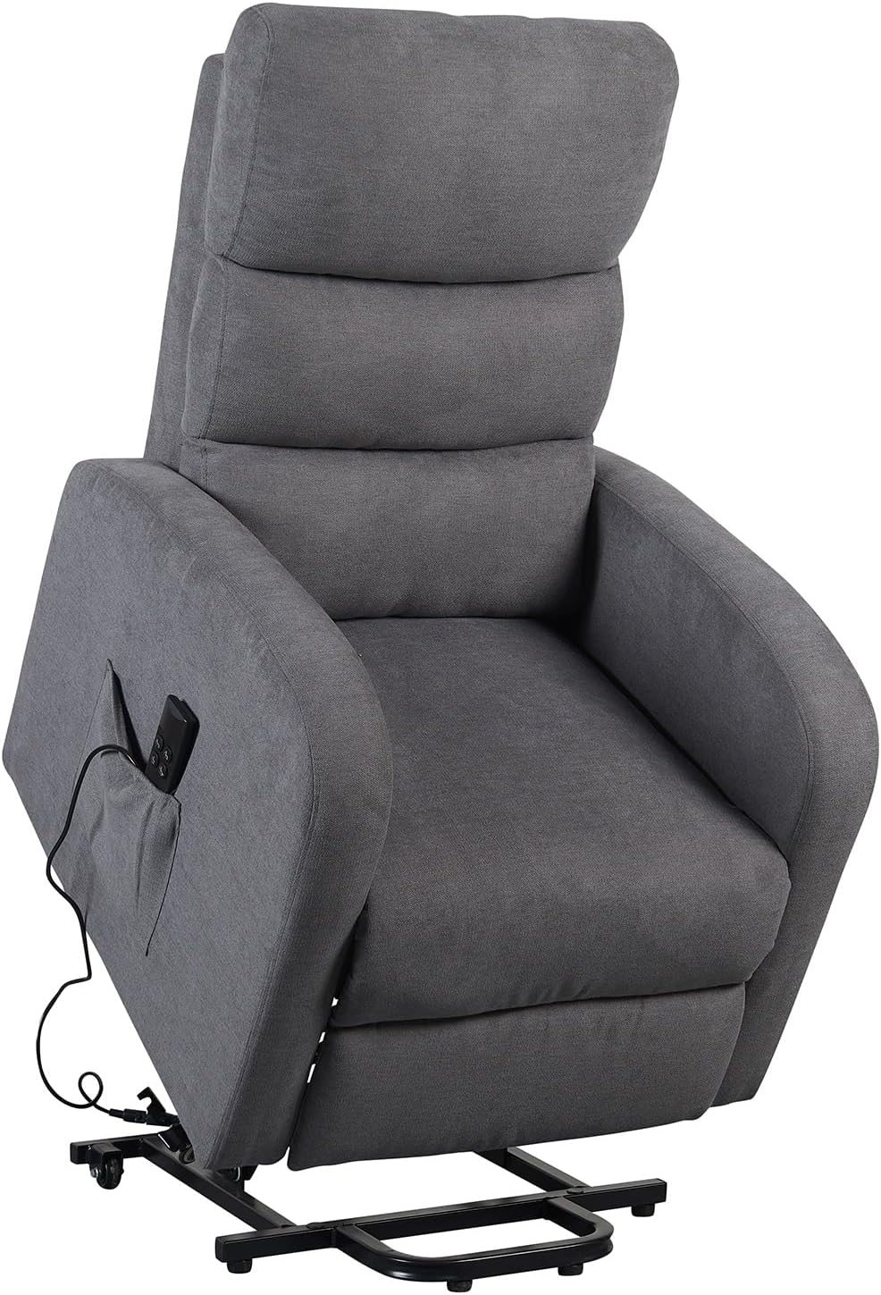 POLTRONE ITALIA Poltrona Relax Elettrica 4 ruote reclinazione poltrona per anziani soggiorno elevabile Detraibile 19% microfibra Grigio