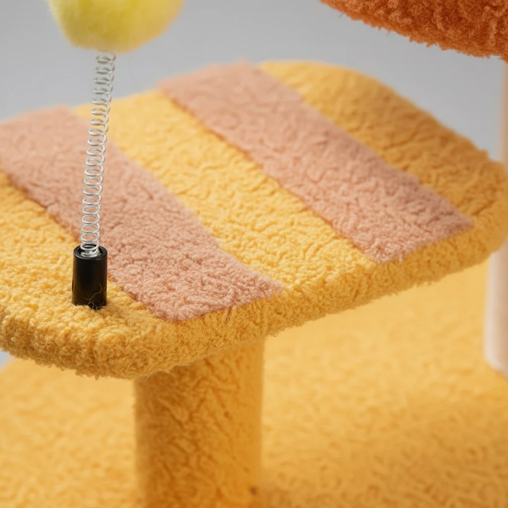 Cat Perch Station �C Flower Bowl Perch, Sisal Scratching Post & Spring Ball Toy