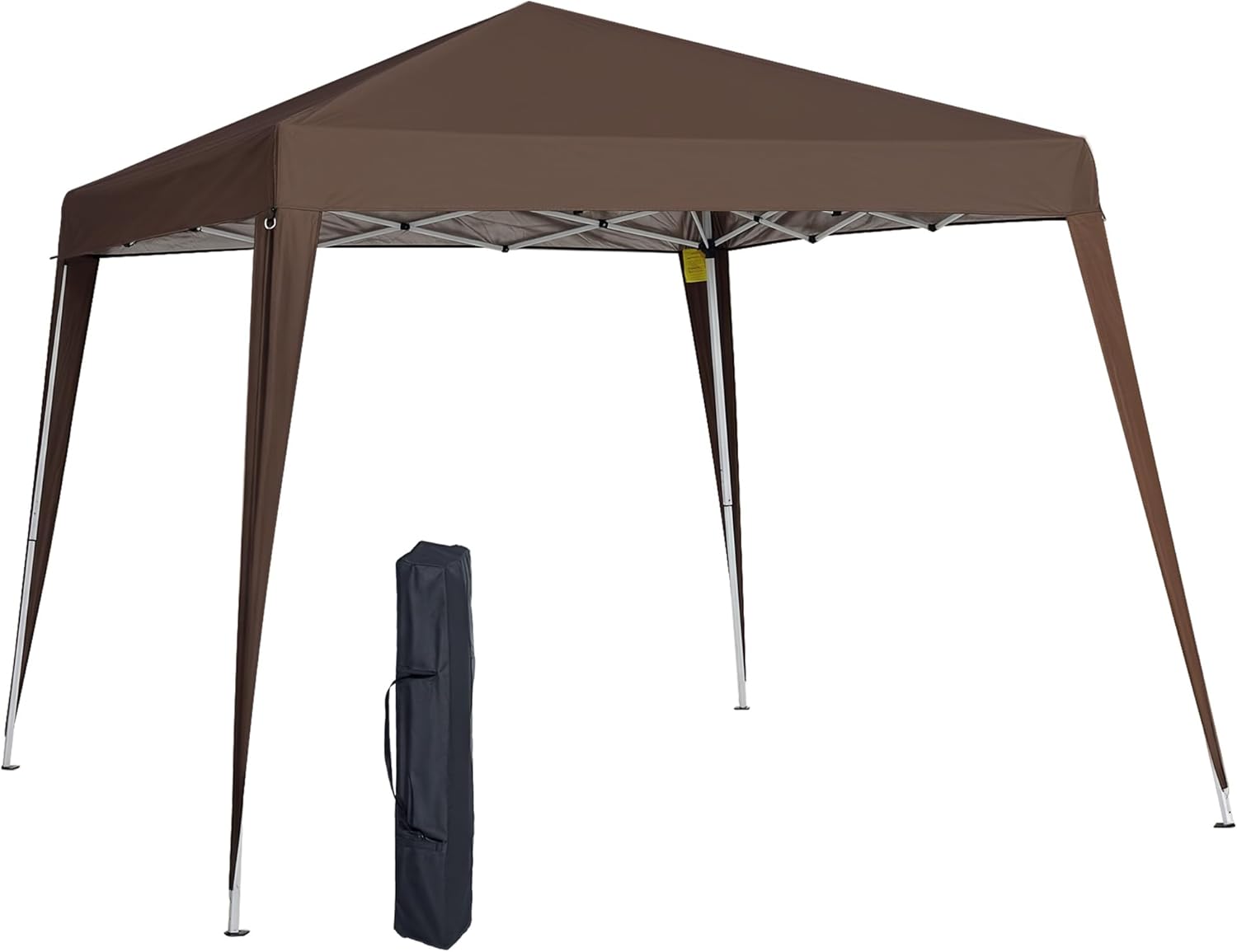 Outsunny Folding Gazebo 2.4 x 2.4 m Pop Up with Carry Bag, Garden Gazebo with Steel and Oxford Frame, UV Protection, for Parties, White