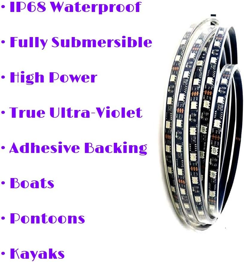 Ultra Violet UV Black Light LED Strips 12V Marine Boat Night Fishing