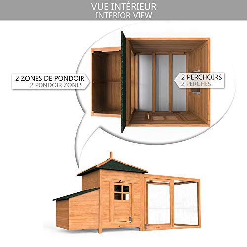 VOUNOT Pollaio in Legno, Pollaio per Galline ovaiole da Esterno, 190 x 100 x 55cm : Amazon.it: Commercio, Industria e Scienza