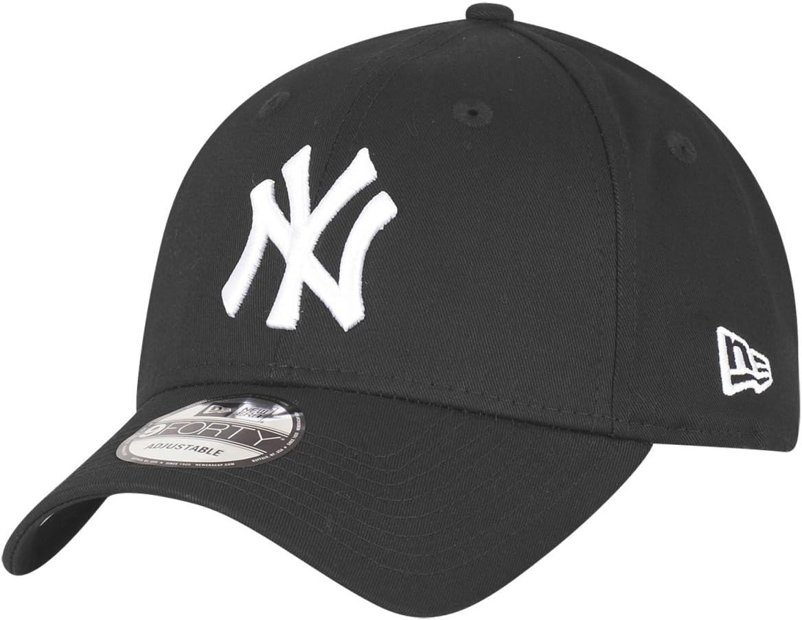 New Era Men's MLB Basic NY Yankees 9Forty Adjustable Baseball Cap, Black, One Size