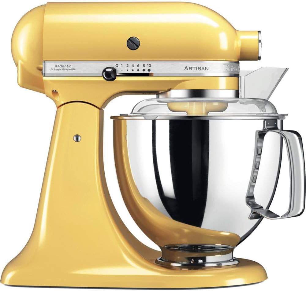 KitchenAid Küchenmaschine I Artisan I Kippbarem Food Processor I Teigknetmaschine mit 5 Zubehör | 2 Schüsseln aus Edelstahl | 4.8 L | Schwarz