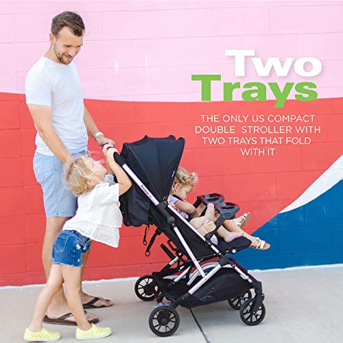 Joovy Kooper X2 Doppio Passeggino, Passeggino Leggero, Pieghevole Compatto con Vassoio, Nero : Amazon.it: Prima infanzia