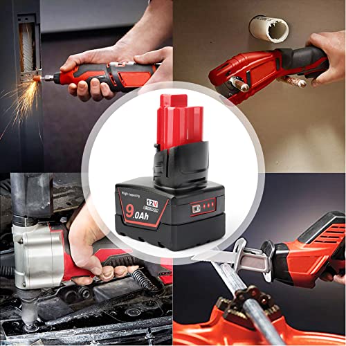 Aoyan Milwaukee M12   Batteria di ricambio agli ioni di litio, 12 V, 7,5 Ah, 12 V, 5000 mAh, 48 11 2440 48 11 2402 48 11 2411, 9.0Ah : Amazon.it: Fai da te