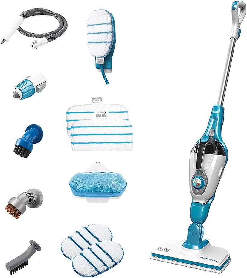 7-in-1 steam mop with steam gloves and handheld steam device