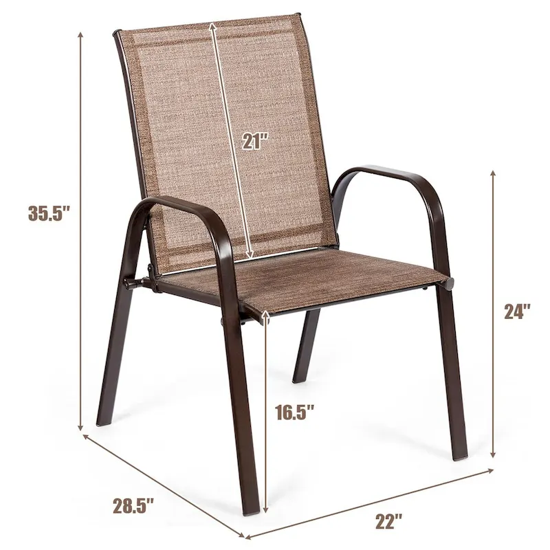 Costway 4PCS Patio Chairs Garden Deck Yard with Armrest - See Details