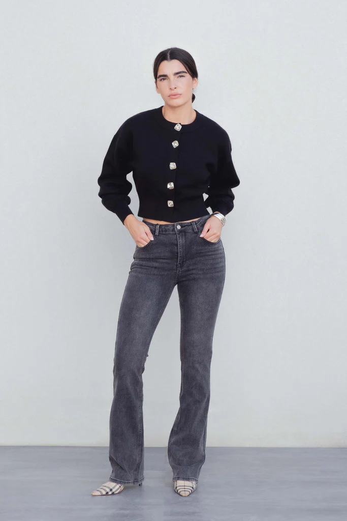 Flare Jeans in Anthracite �C Retro-Inspired Stretch Denim