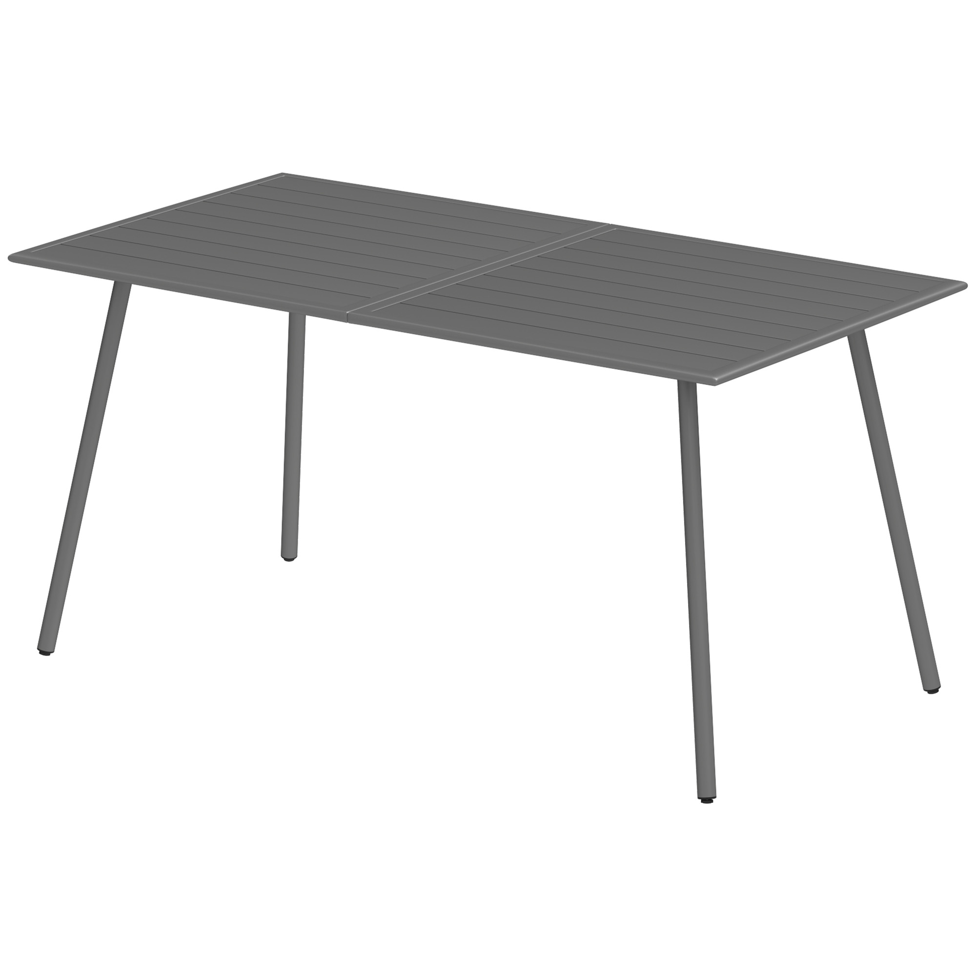 Outsunny Gartentisch für 6 Personen mit Lattenrostplatte für Garten, Terrasse, Balkon, 150 x 80 x 74 cm, grau