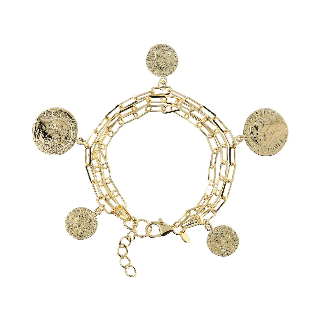 Bracciale Etrusca Gioielli Multifilo con Charms Moneta WSET00585.YG