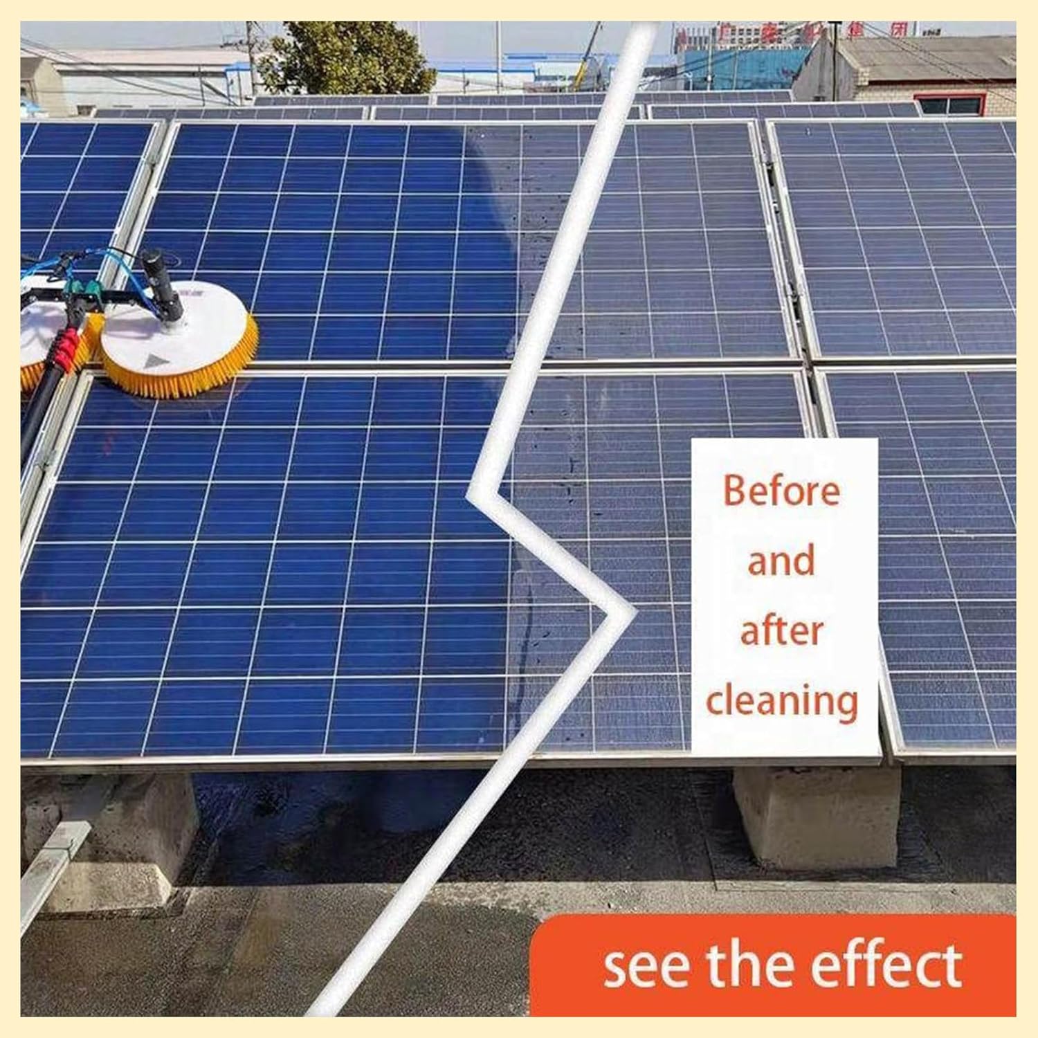 7.5 M Doppelt Rotierender Bürstenkopf, Solar-Photovoltaik-Panel-Reinigungsmaschine, Multifunktionale Telescopic Washing Brush, Pv Anlage Reinigung Set