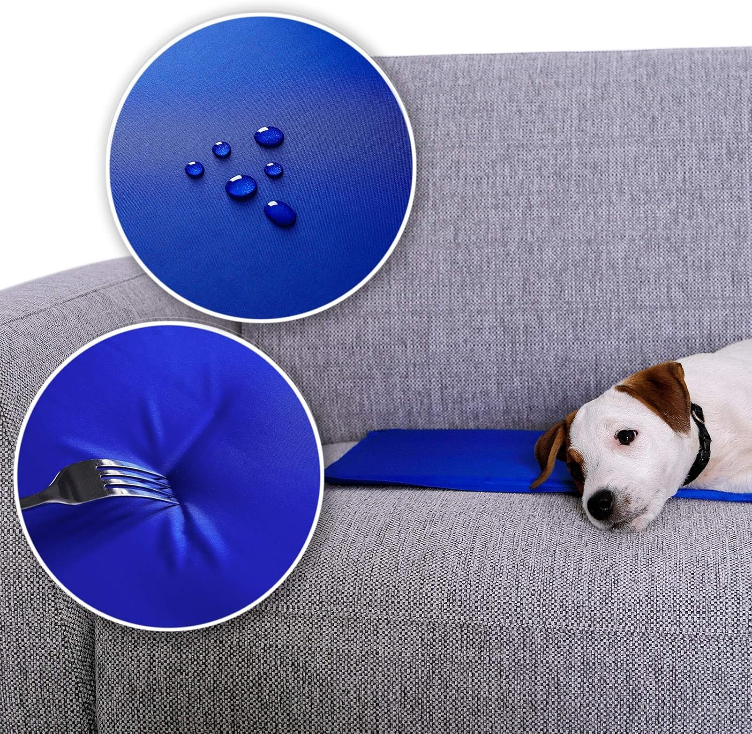 lionto Tappetino refrigerante per Animali Domestici Tappetino rinfrescante per Cani, (XL) 120x80 cm Blu