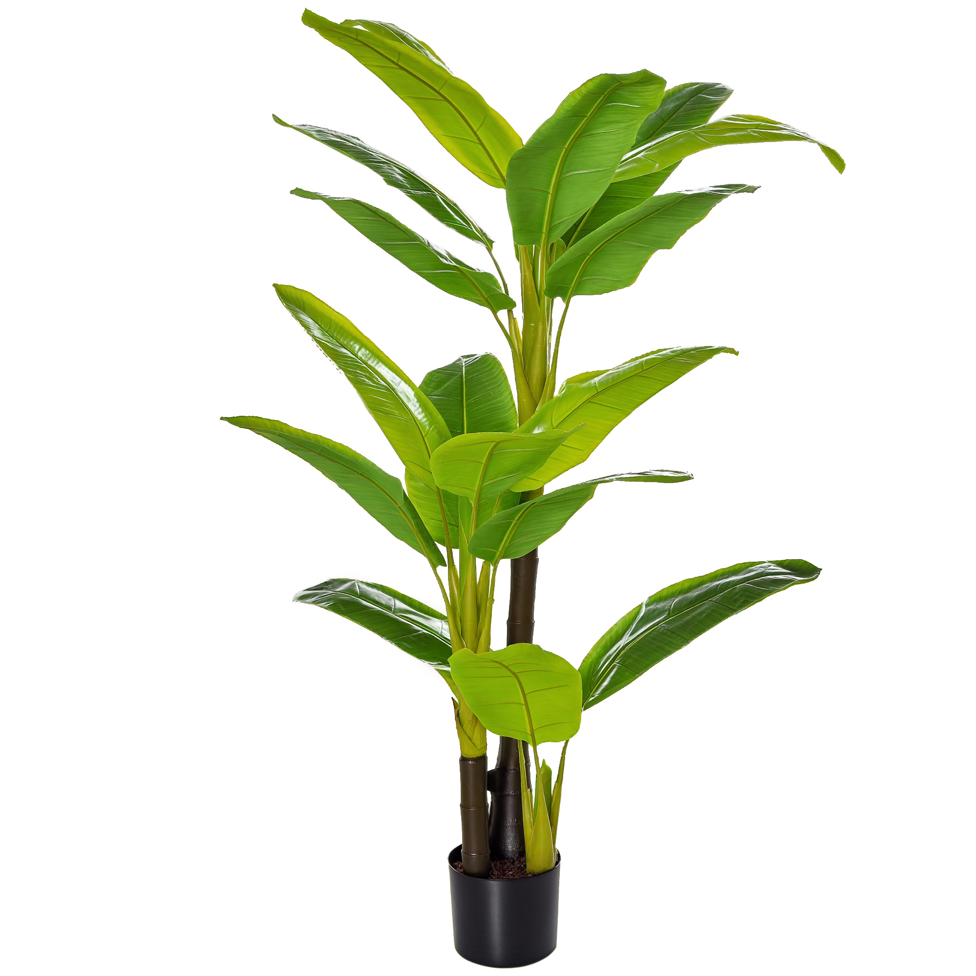 HOMCOM künstliche Pflanzen 150 cm Kunstpflanzen im Topf künstlicher Bananen Baum Kunstpflanze Kunstbaum Zimmerpflanze Dekopflanze Büropflanze Kunststofftopf für drinnen