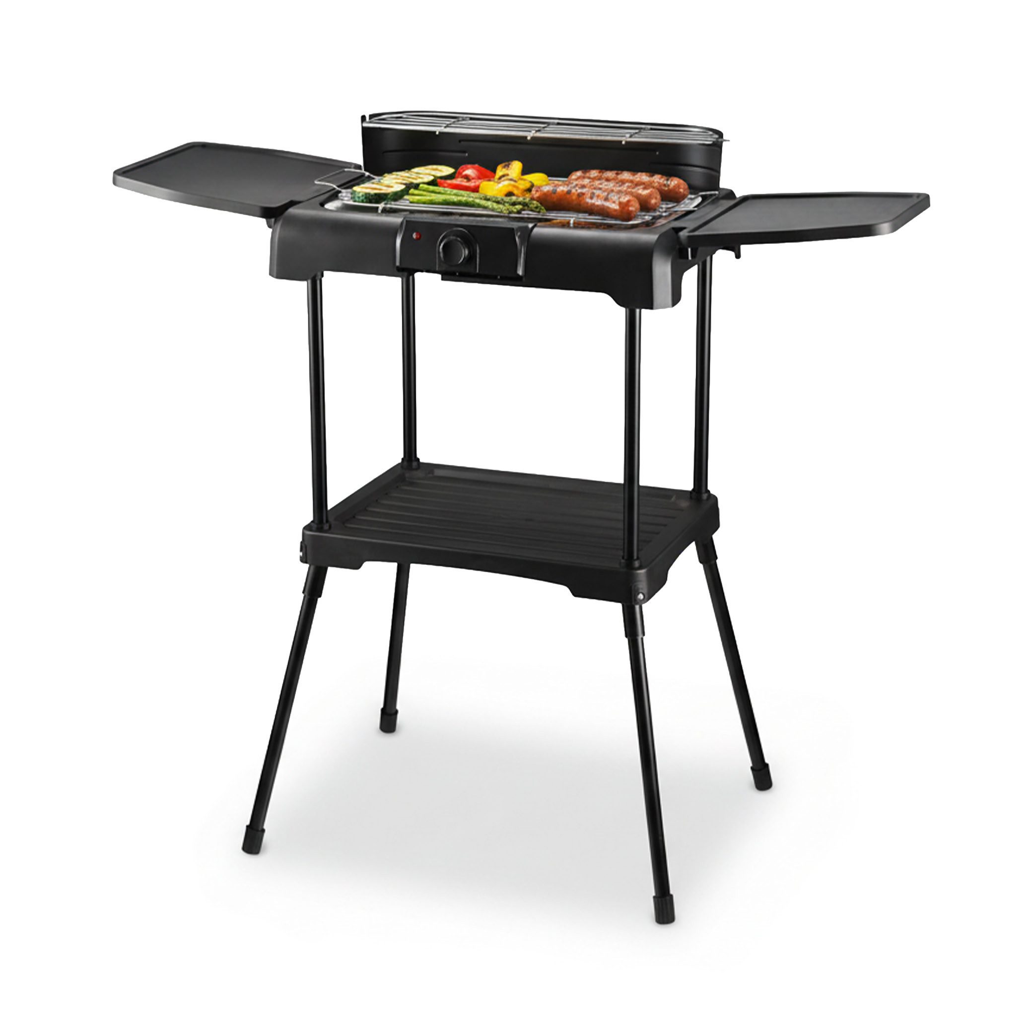 Elektrogrill 2200W, Standgrill mit Temperaturregler & Wärmereflektor