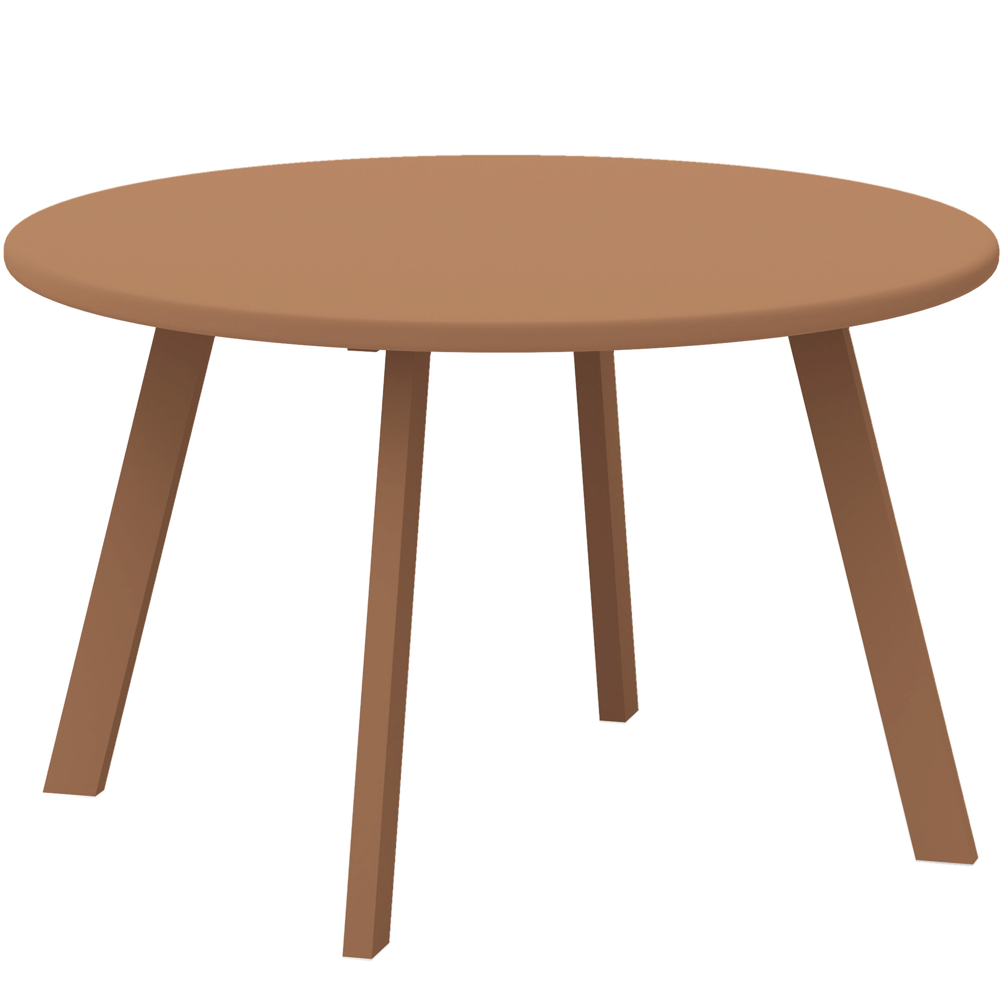 Outsunny Kleiner runder Gartencouchtisch, Beistelltisch mit rutschfesten Fußkappen, Metallrahmen, für Garten, Ø 70 x 42 cm, Orange