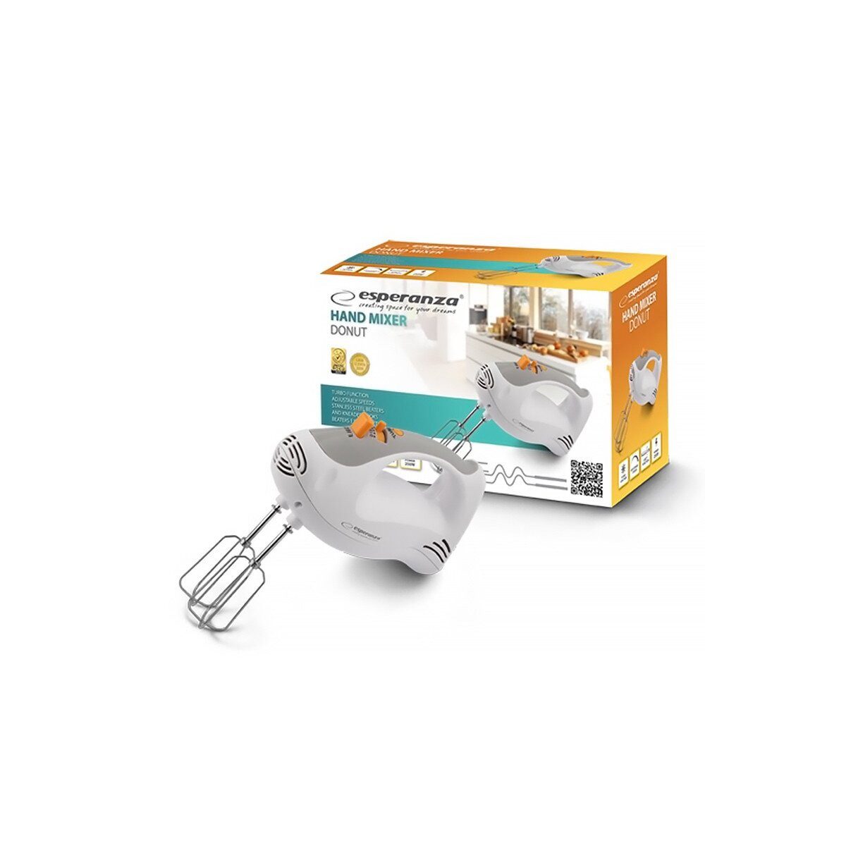 Handmixer Esperanza Donut Handmixer mit Edelstahl Rührbesen