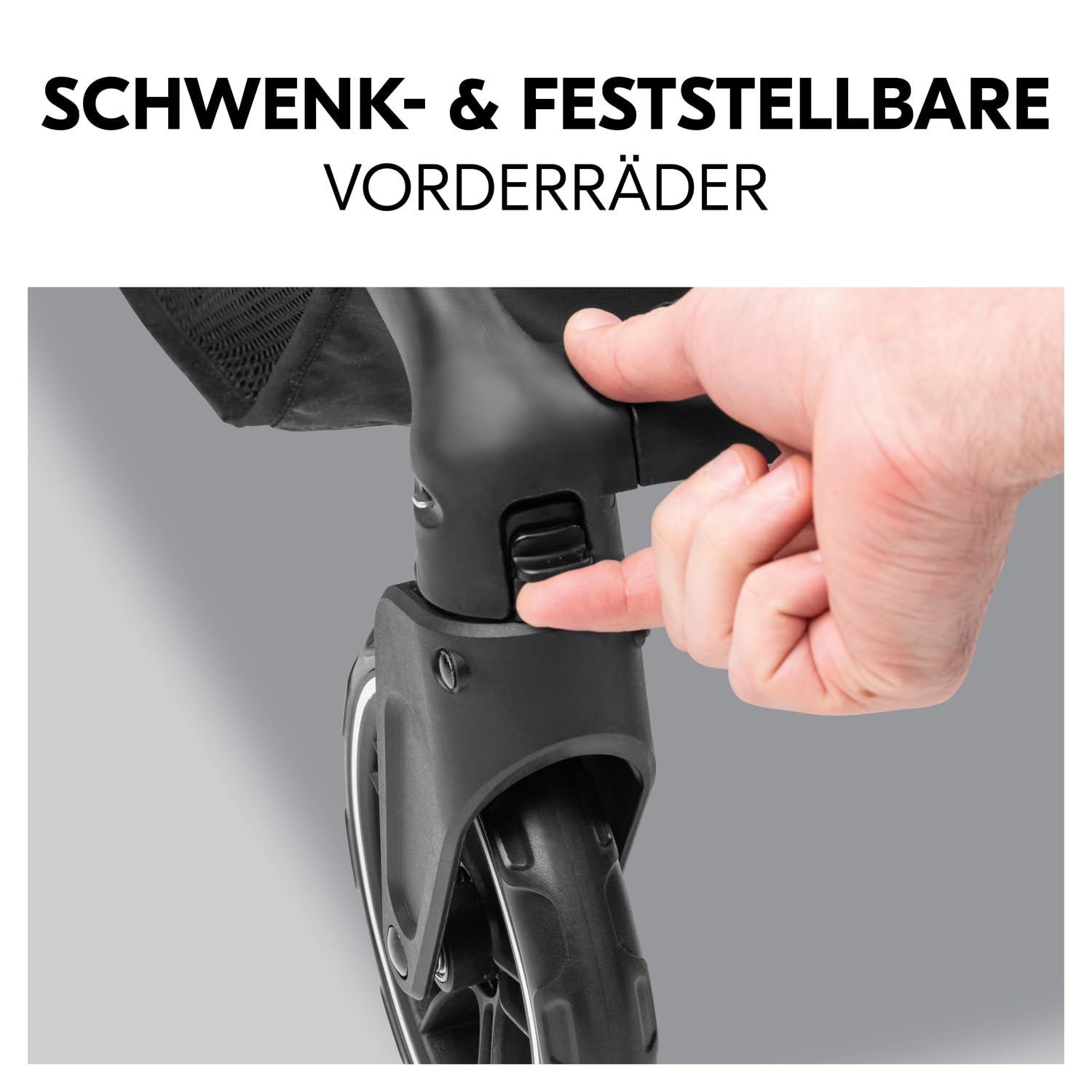 hauck Shop N Care, Grey - Kinderbuggy mit Liegefunktion ab Geburt bis 22 kg, Becherhalter und Snack Tablett, Klein Zusammenklappbar, UV Schutz 50+, XL Korb bis 3 kg