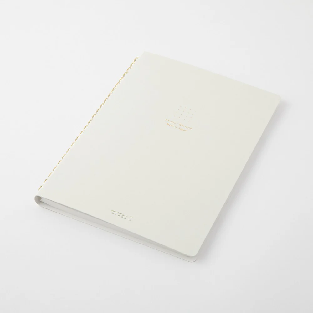 Midori Soft Color Ring Notebook - A5 - Dot Grid - White