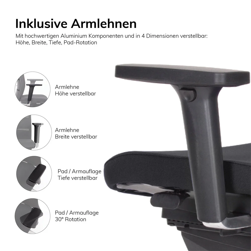 Sedia da ufficio ergonomica con schienale a rete Agilis Matrix MT13 | Colore Nero