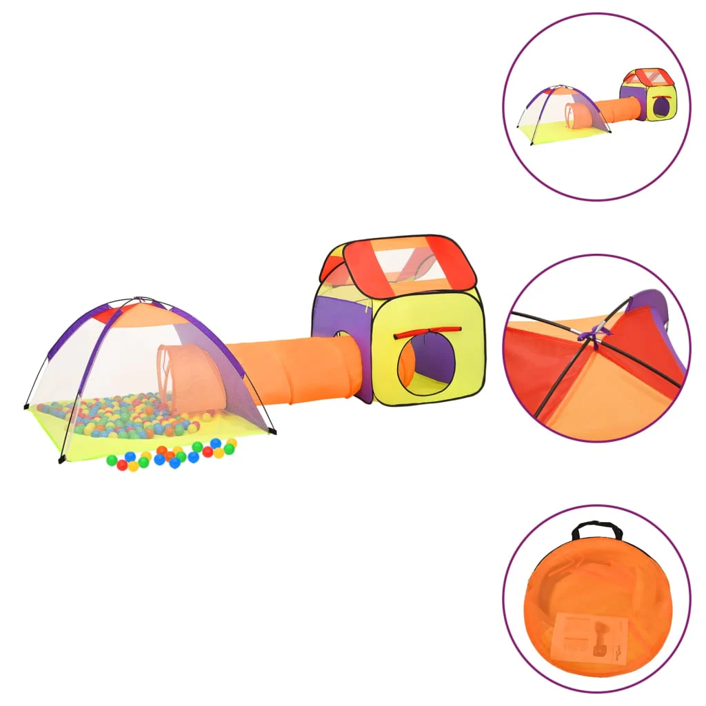 Tenda da gioco per bambini 338 x 123 x 111 cm con 250 palline multicolore