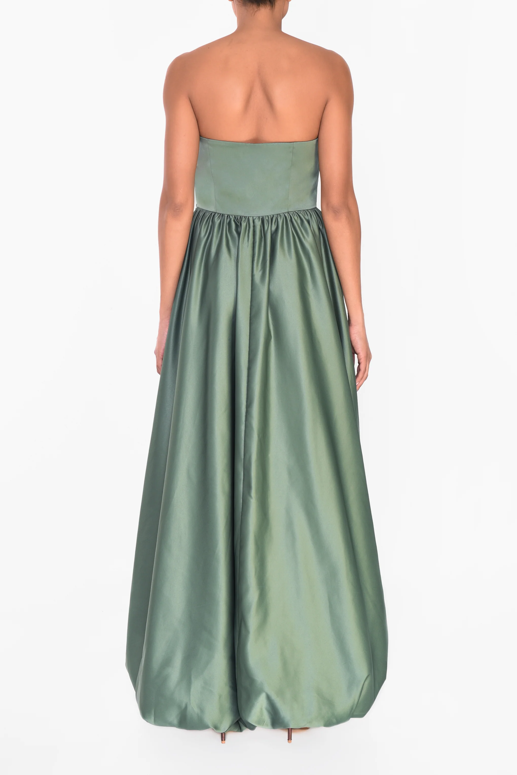 Green Strapless High Low Dress