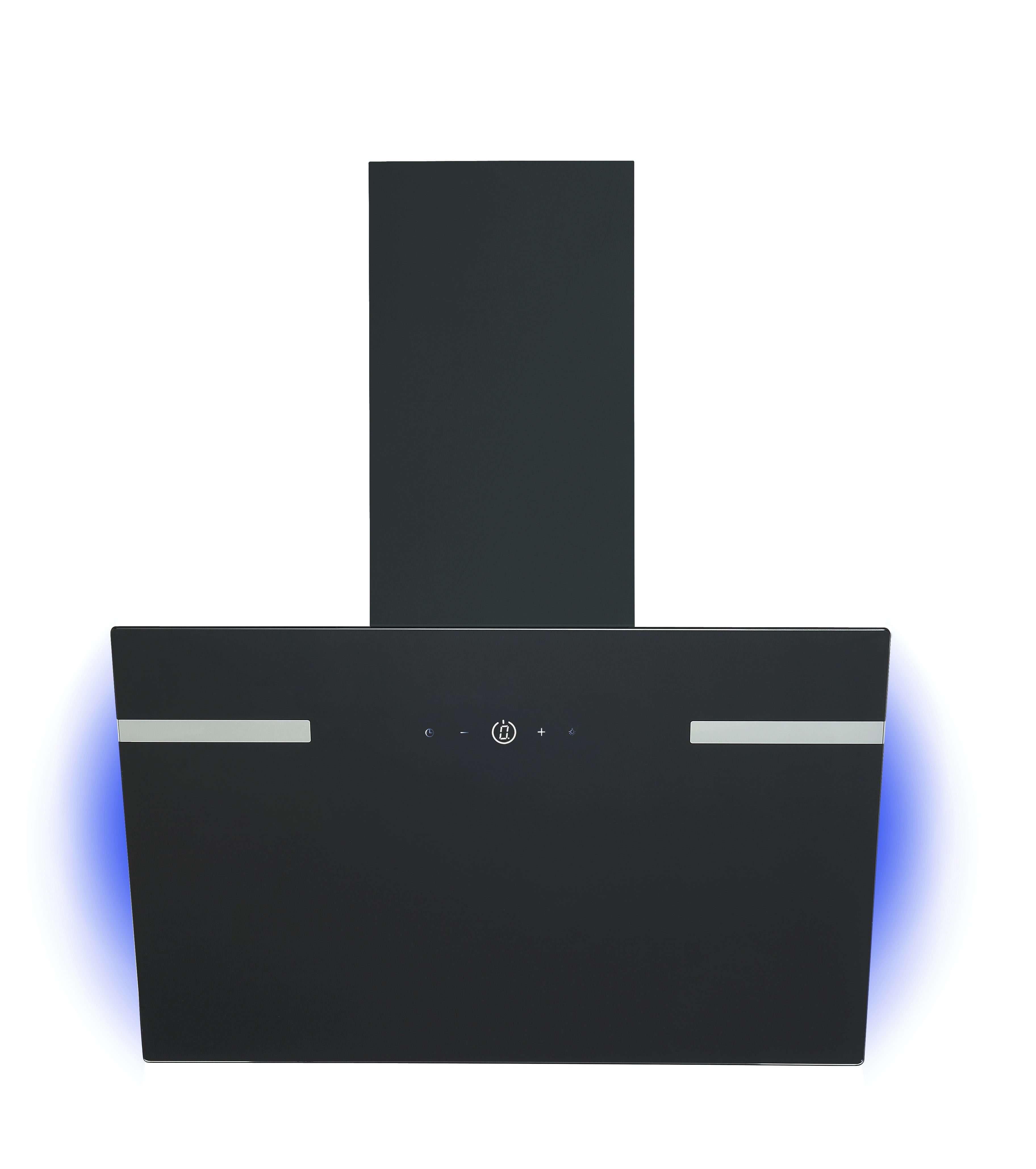 Wandhaube Dunstabzugshaube 60cm Schwarz Glasschirm LED Hintergrundbeleuchtung