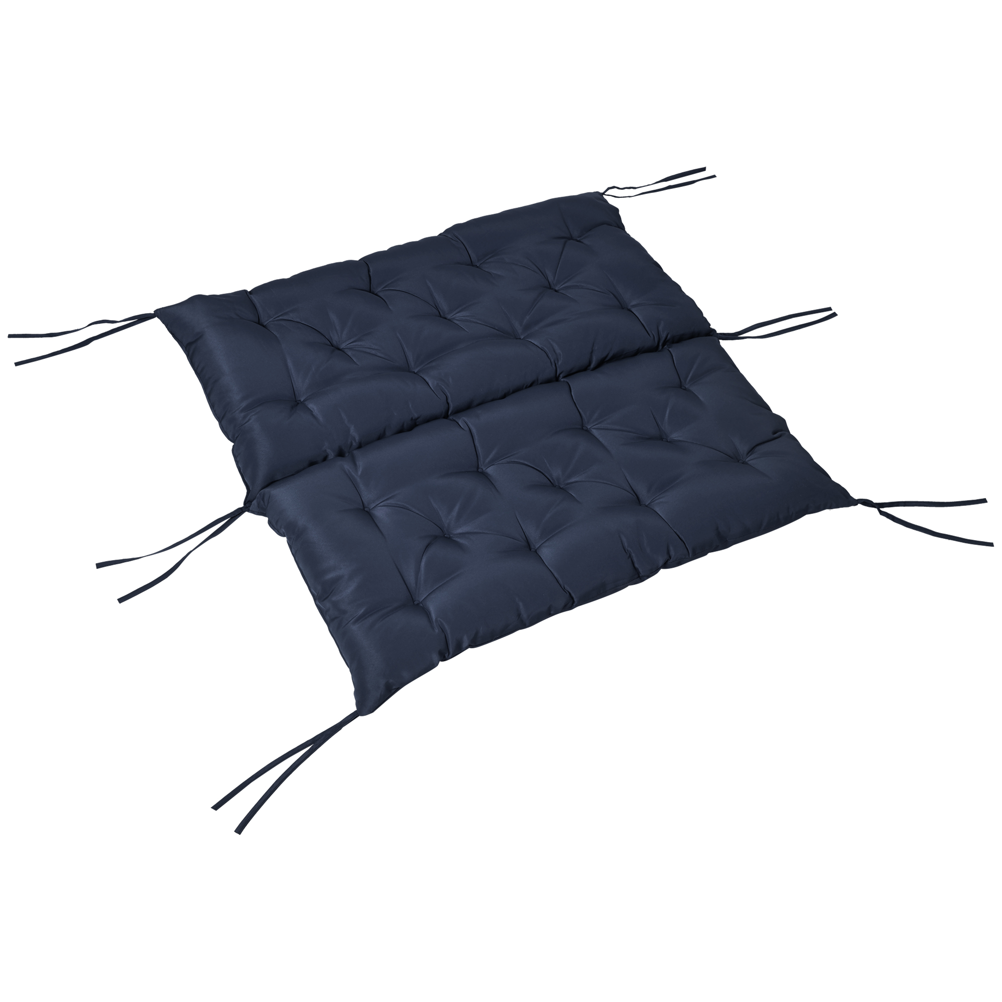 Outsunny Bankkissen Sitz und Rückenpolster für Gartenbank Schaukel Sofa 2-Sitzer 100 x 98 x 8 cm Dunkelblau