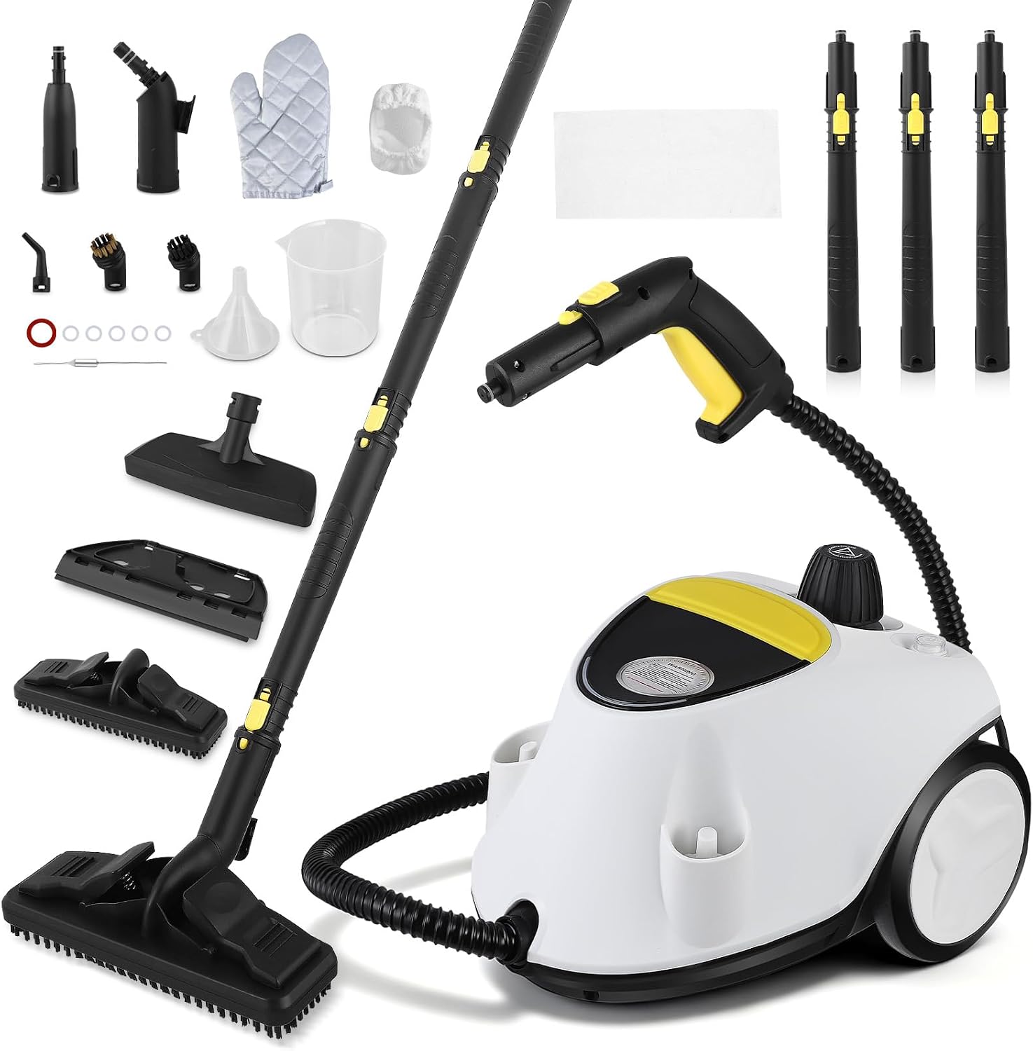 Pulitore a Vapore,2100W Pulitore Vapore Casa, Riscaldamento Rapido a 320 °F Serbatoio Dell'acqua da 2.1L, Pulitore a Vapore Multiuso per Mobili da Cucina, Bagno, Pavimento e Divano