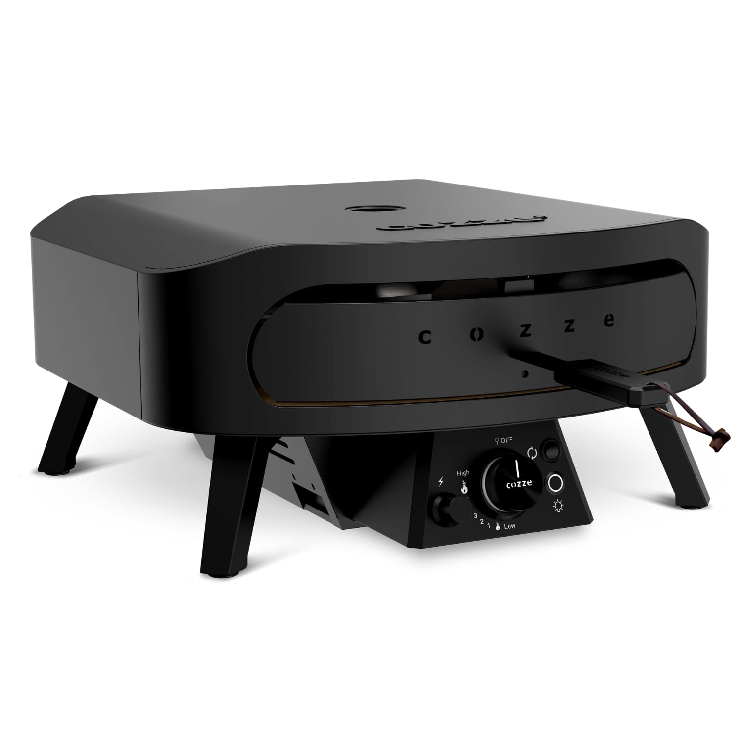 Gas-Pizzaofen 17 Zoll mit rotierendem Pizzastein Ø43 cm, bis 600 °C, Pizza in 2 Minuten