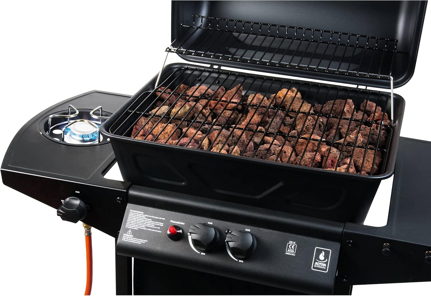 ACTIVA Halifax Lavastein Gasgrill I Premium Gas Grill inkl. Lavasteine & Abdeckhaube I Stufenlos regelbarer 5,5kW Hauptbrenner für gelungenes Barbecue