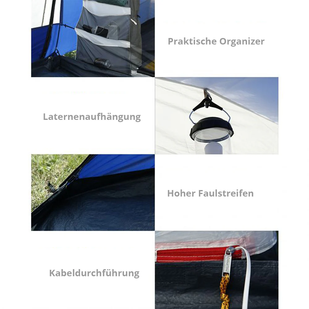 2025 KingCamp presenta Meilfi Plus – una moderna tenda familiare autoportante con ampio spazio e altezza interna di 220 cm.