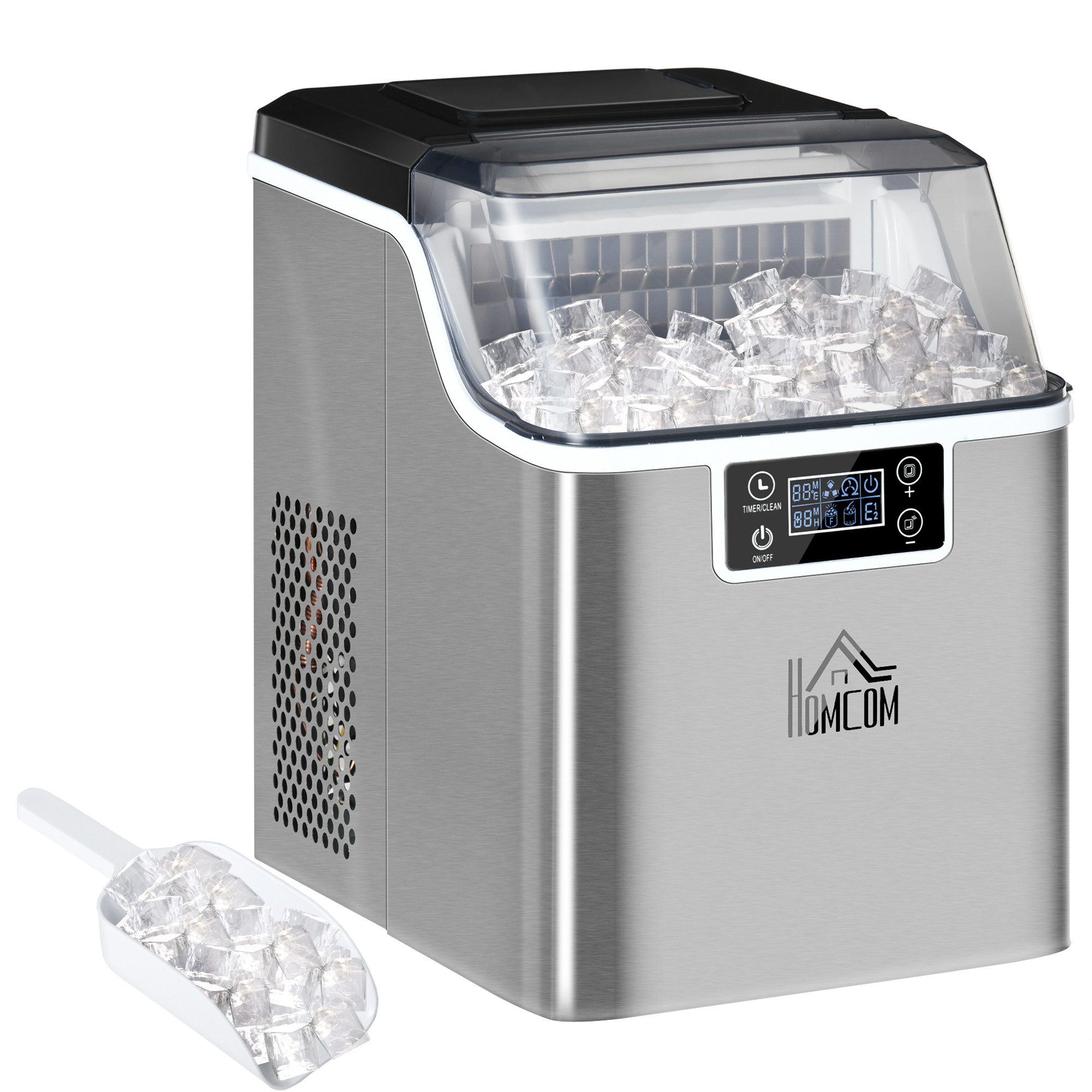 Eiswürfelmaschine Eiswürfelautomat, 3,2 L Wassetank, automatisches Reinigungsprogramm