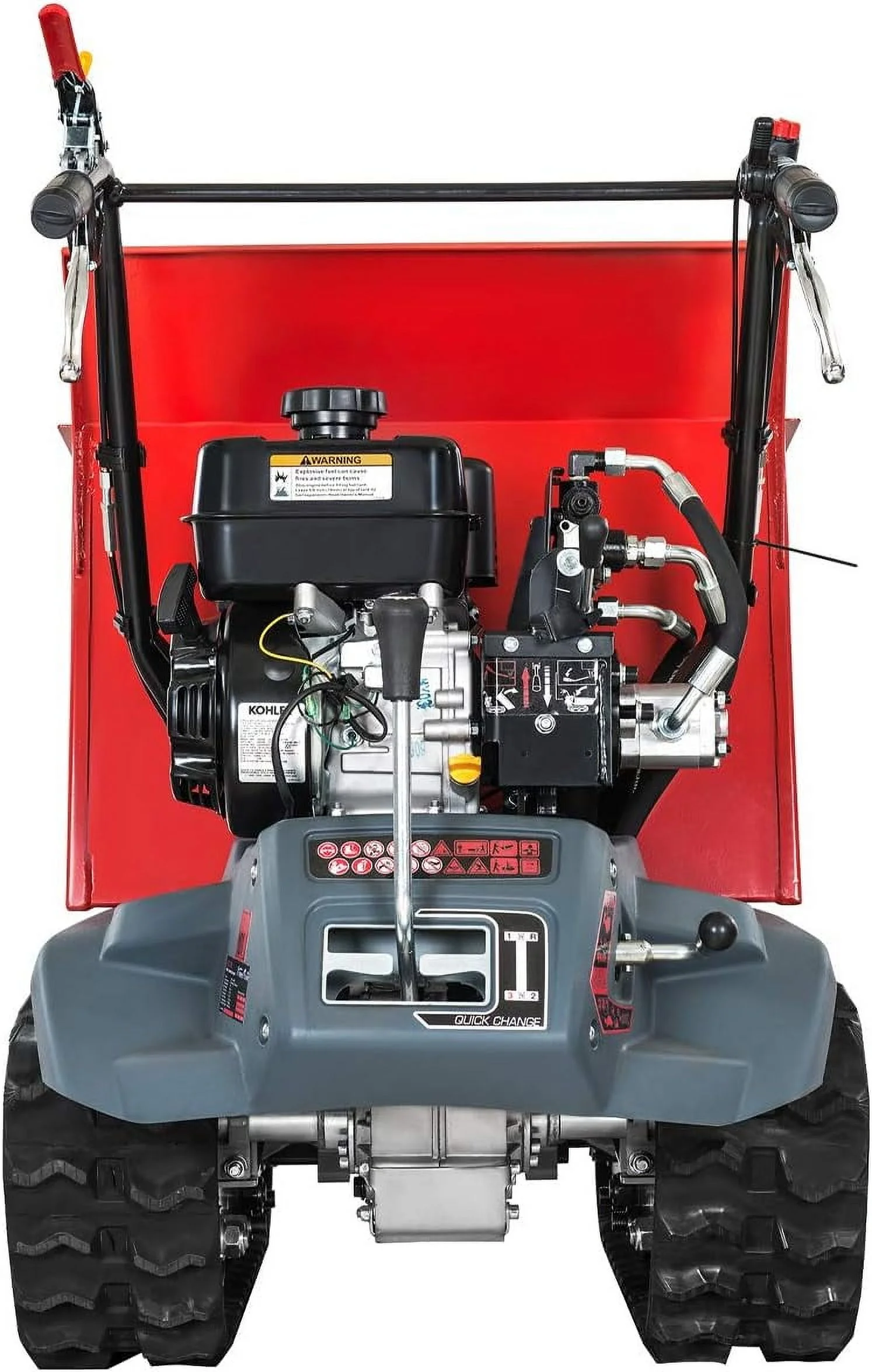 XtremepowerUS Track Barrow, 660lb Loading Capacity, 6.5HP Kohler, Gas Powered Wheelbarrow