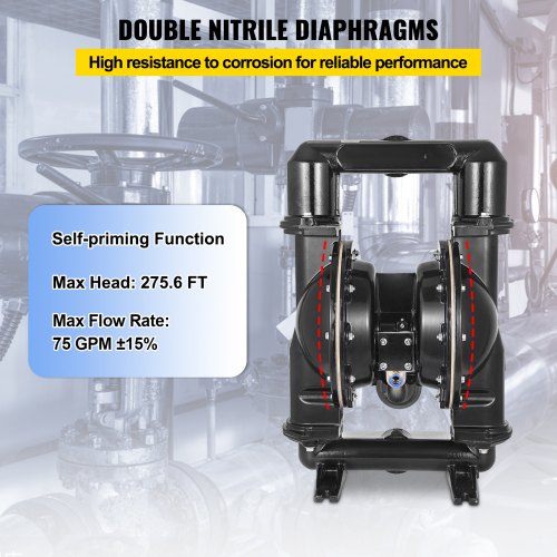 Luftbetriebene Doppelmembranpumpe mit 140 GPM, 2 Zoll Einlass und Auslass