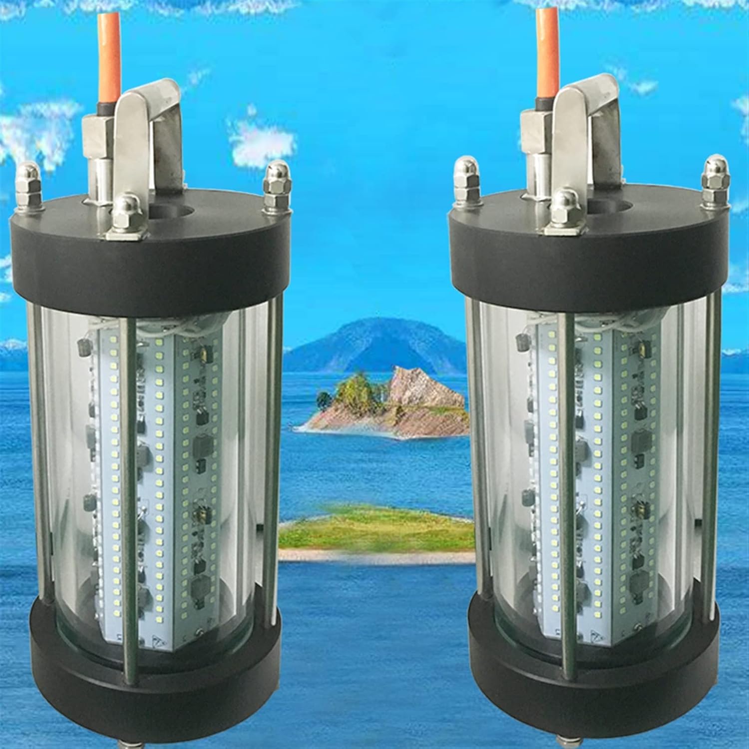 Teichbeleuchtung DC12V 300W LED Underwater Fishing Light Boat IP68 Waterproof 360 Degree Lure Lights For