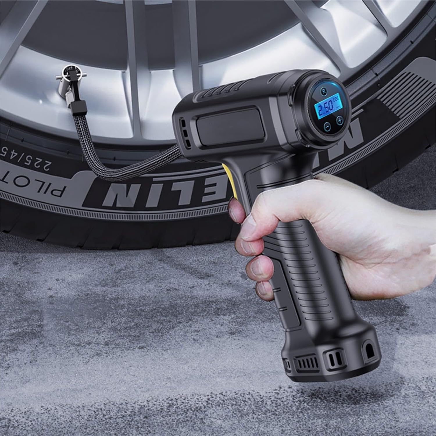 Car Tire Inflator 150PSI Portable Air Compressor 12V Air Compressor With Intelligent Digital Display & LED Light, Car Accessories For Car, Tire, Balloons