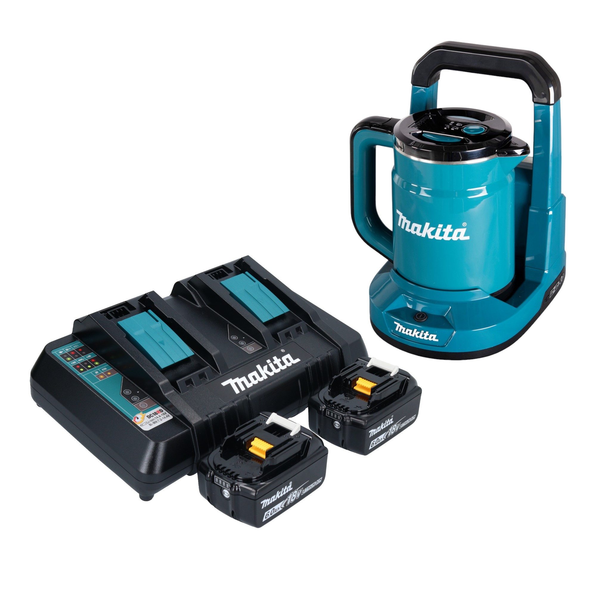 Wasserkocher DKT 360 PG2 36 V (2x 18 V) 0,8 L + 2x Akku 6,0 Ah + Doppelladegerät
