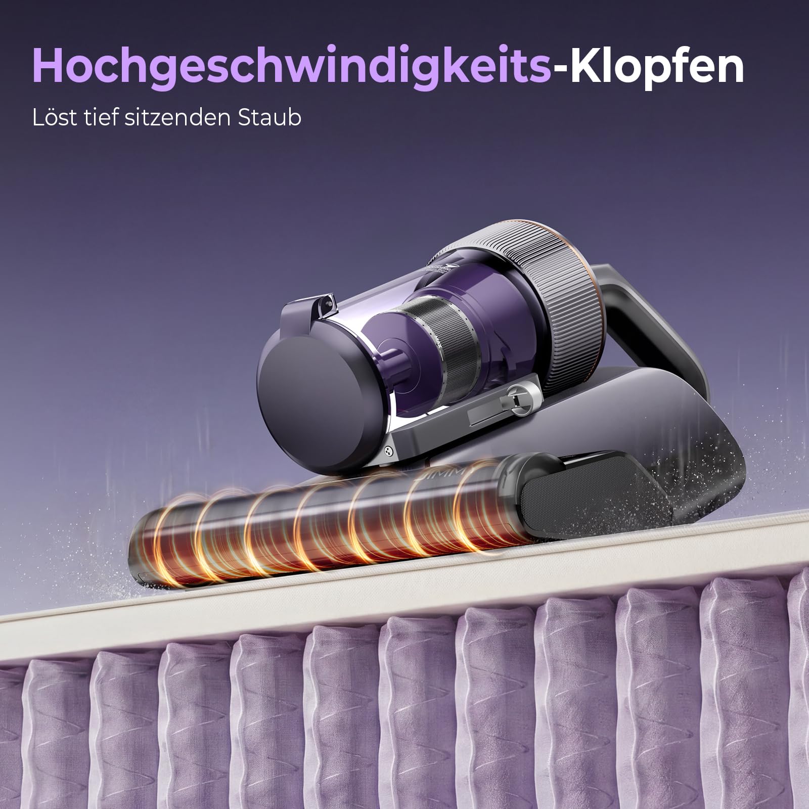 Milbensauger BX8 Pro 600 W 17 kPa Saugkraft UV-C-Desinfektion 65 °C Graphen-Heiztechnologie für Matratzen und Sofa