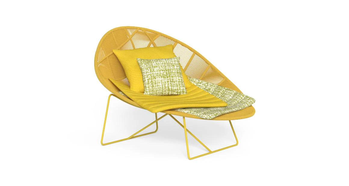 Talenti Outdoor Relaxliege, Sonnenliege Panama gelb, mit Kissensatz