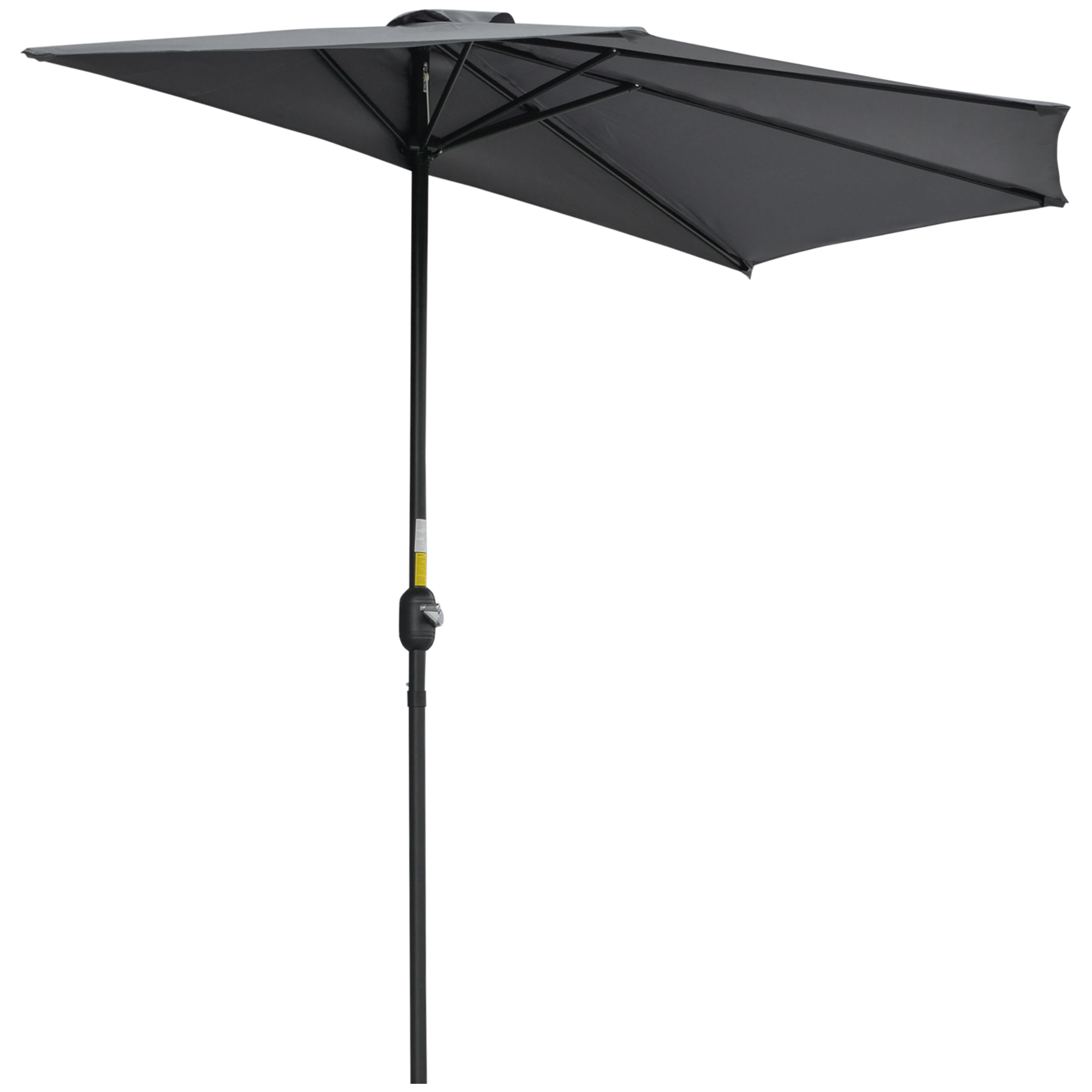 Outsunny Sonnenschirm Kurbelschirm Gartenschirm Schirm Marktschirm, Metall, halbrund, Grau+Schwarz