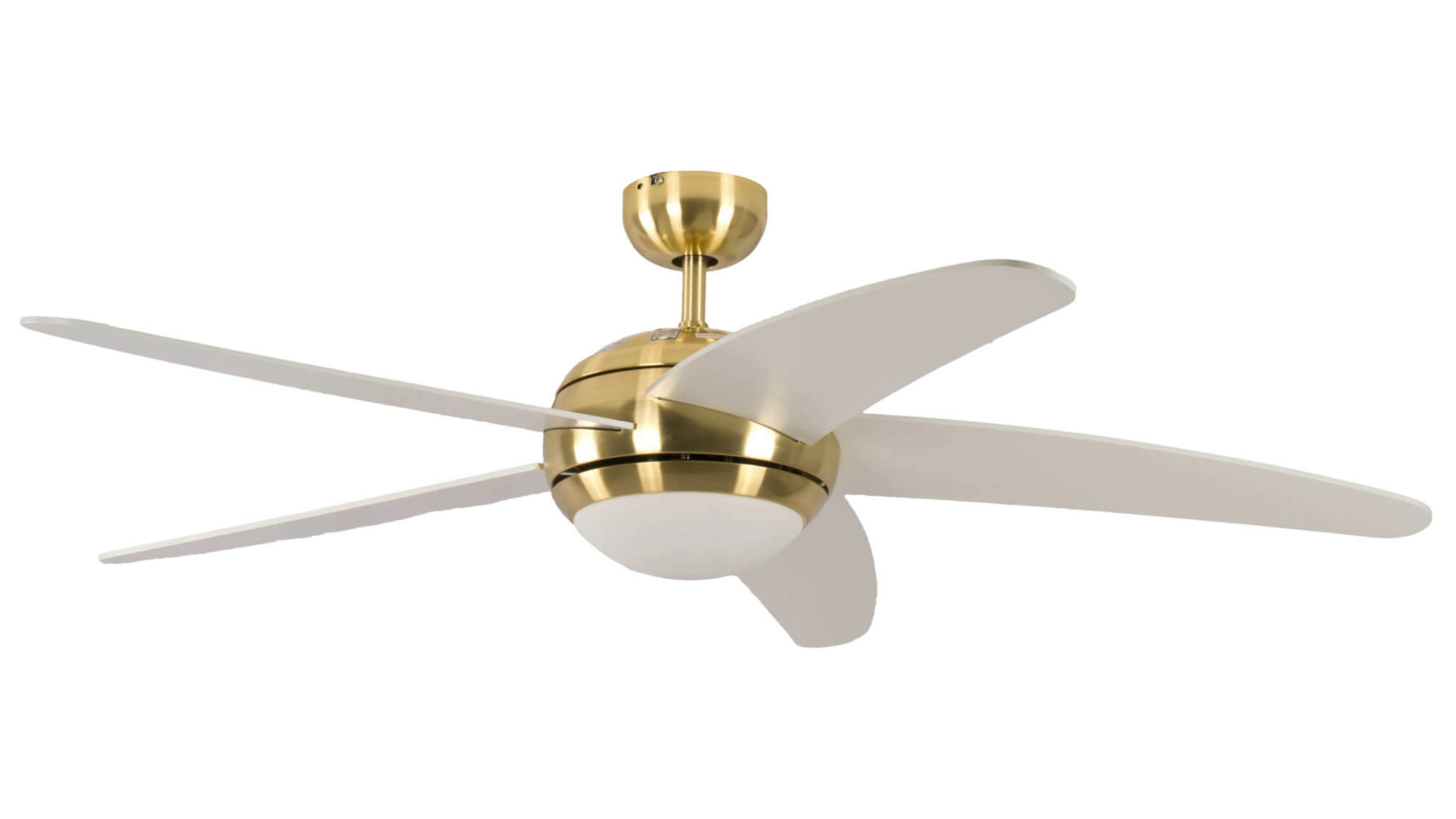 Deckenventilator Deckenventilator Melton Messing / Weiß mit Licht