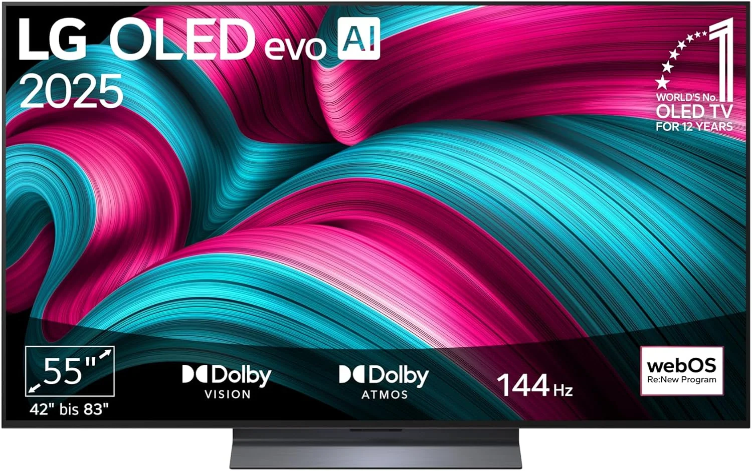 LG Fernseher, 139 cm, Schwarz, OLED55C5ELB 55' 4K OLED evo AI TV, α9 Gen8, webOS 25 [2025]