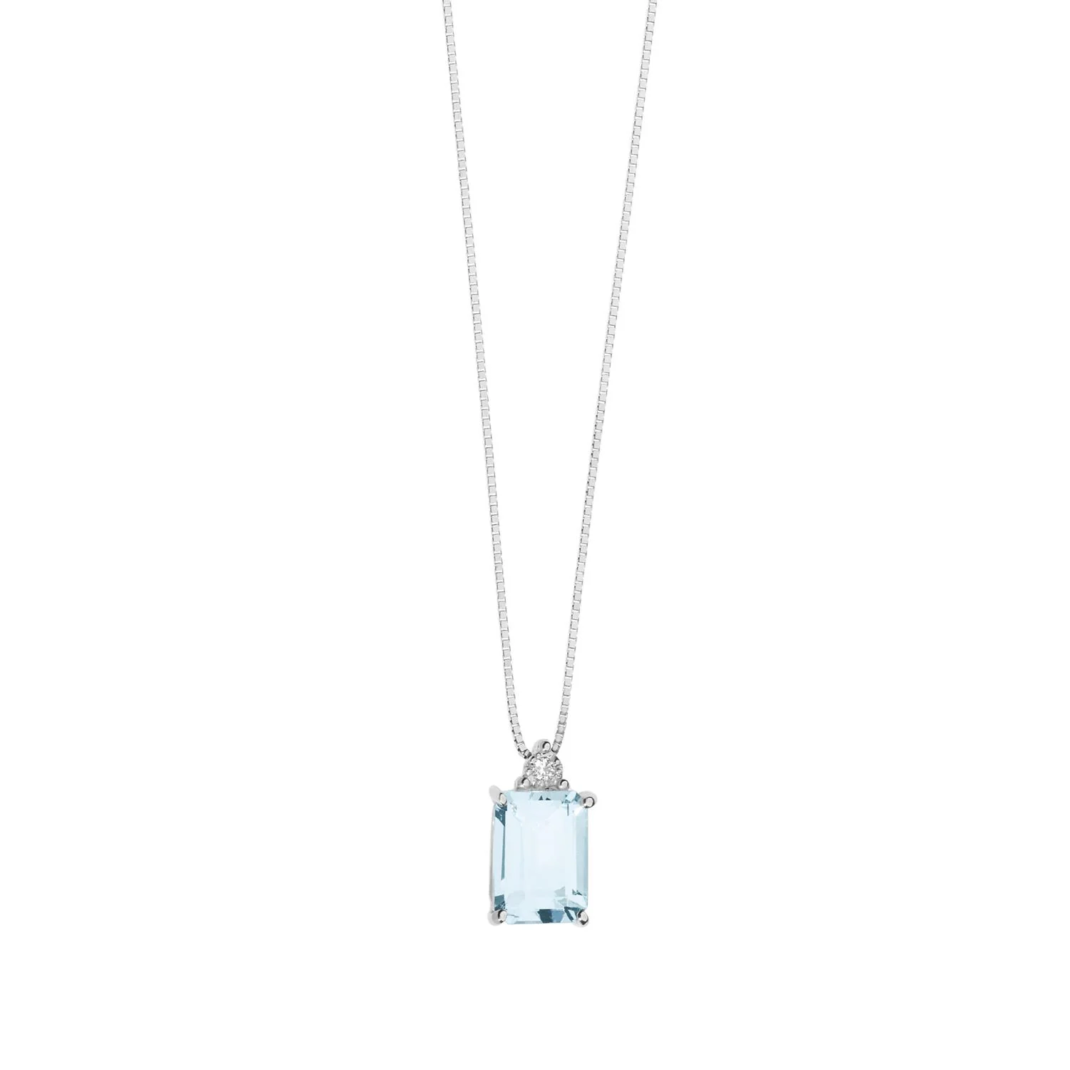 Collana Comete Gioielli acquamarina ottagonale e brillante GLQ 278